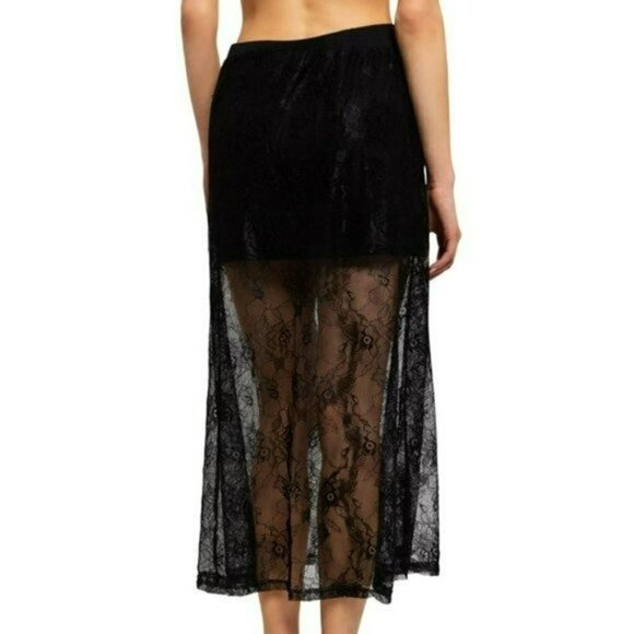 NWT POL Boho Floral Lace Elastic Waistband Maxi Skirt - Picture 3 of 6